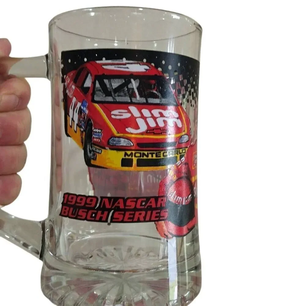 Vintage Rare Slim 1999 NASCAR BUSCH SERIES Jim Racing Team Beer Mug 24oz Heavy D
